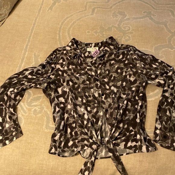 Cloth and Stone for Anthropologie blouse with tie at waist - Picture 1 of 7